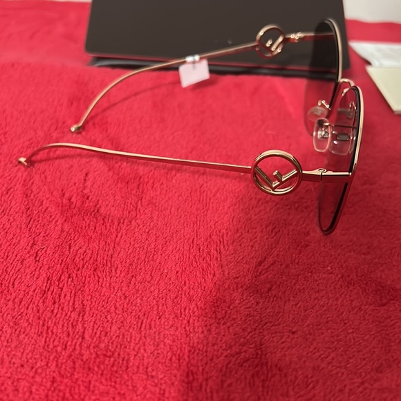 FENDI  63mm Round Sunglasses
GOLD COPPER/ BROWN PINK - Picture 3 of 9